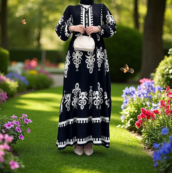 Dress Casual Print Navy / Brown Dress Casual Print Navy / Brown
