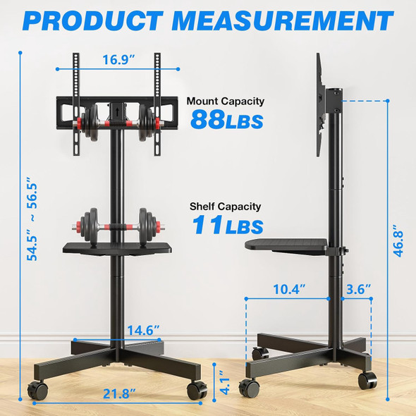 TV Stand Portable Rolling Adjustable MT2004
