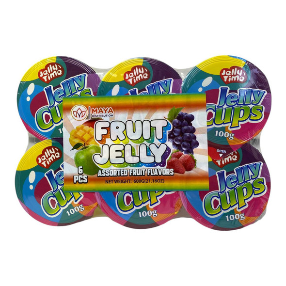 JELLY CUPS ASSORTED FRUIT FLAVORS 100G 6PACK