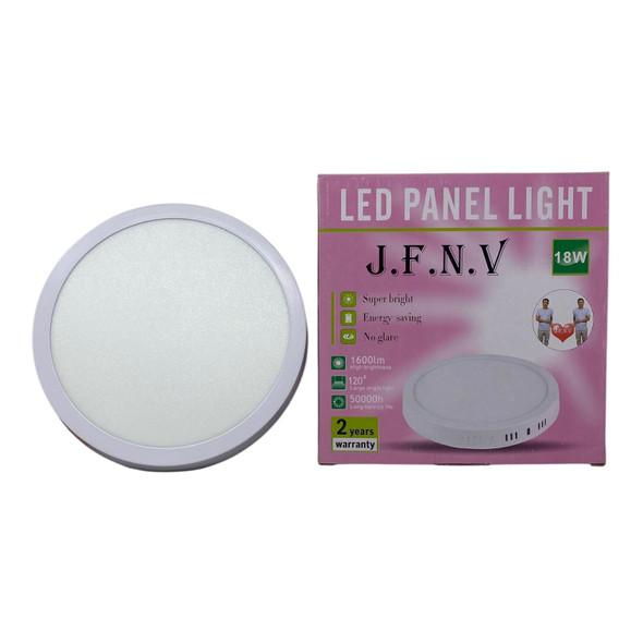 LIGHT LED PANEL 18W J.F.N.V ROUND WHITE SURFACE 3CCT THREE COLOR 85-265V LIGHT LED PANEL 18W J.F.N.V ROUND WHITE SURFACE 3CCT THREE COLOR 85-265V