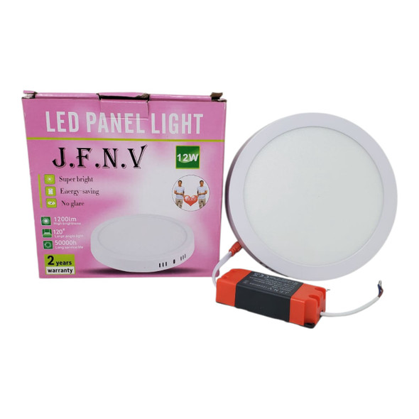 LIGHT LED PANEL 12W J.F.N.V ROUND WHITE SURFACE 3CCT THREE COLOR 85-265V LIGHT LED PANEL 12W J.F.N.V ROUND WHITE SURFACE 3CCT THREE COLOR 85-265V