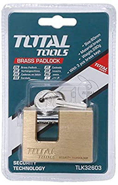 PADLOCK TOTAL 60MM TLK32603 BRASS BLOCK