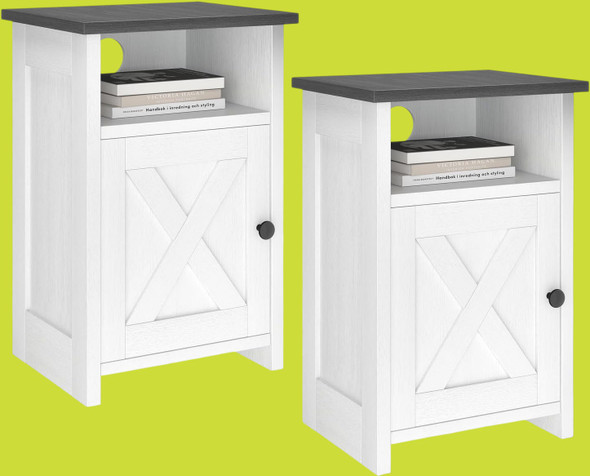 End Table Set of 2 Nightstand w/Storage HBNE000102