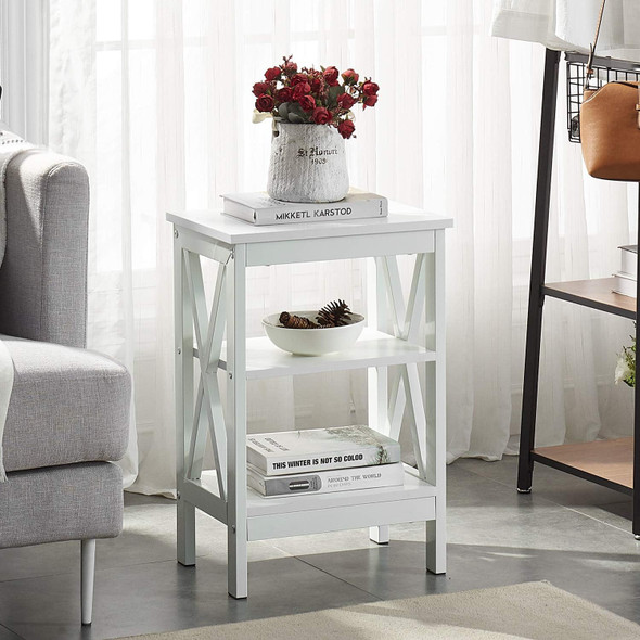 End Table Set of 2 Nightstand X-Design Modern White JCT-06 End Table Set of 2 Nightstand X-Design Modern White JCT-06