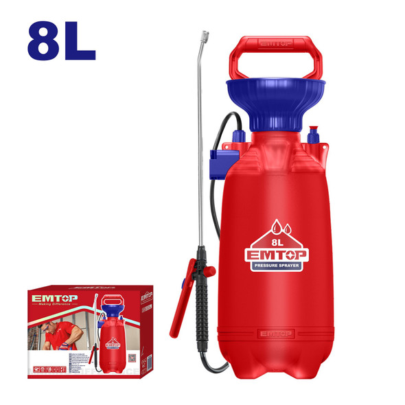 SPRAY CAN EMTOP EHSPP30802 8L PRESSURE SPRAYER