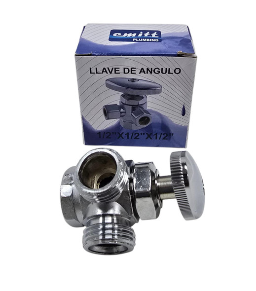 ANGLE VALVE CMITT 3 WAY 1/2" X 1/2" X 1/2 ANGLE VALVE CMITT 3 WAY 1/2" X 1/2" X 1/2