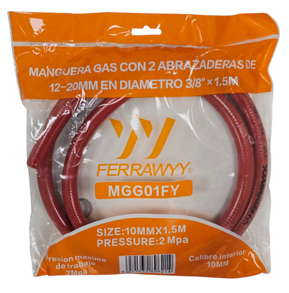 GAS HOSE WITH CLIP 1.5M FERRAWYY MGG01FY