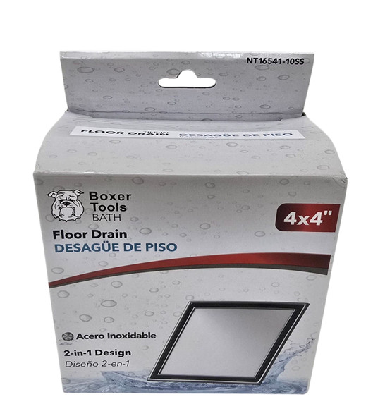 FLOOR DRAIN METAL BOXER TOOLS 4"X4" NT16541-10SS FLOOR DRAIN METAL BOXER TOOLS 4"X4" NT16541-10SS