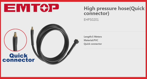 PRESSURE WASHER HOSE EMTOP EHPS0201 5M