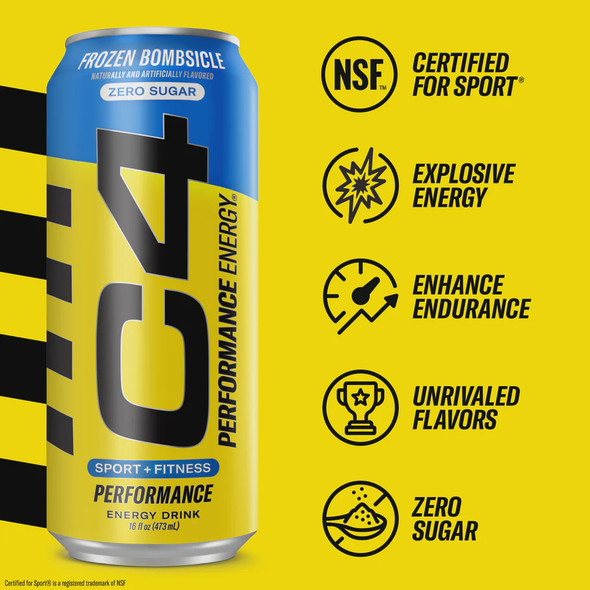 C4 PERFORMANCE ENERGY DRINK FROZEN BOMBSICLE 18 FL OZ 473ML C4 PERFORMANCE ENERGY DRINK FROZEN BOMBSICLE 18 FL OZ 473ML