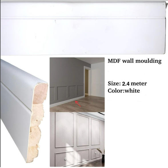 MOULDING MDF WHITE BASEBOARD 2.4M X 3"