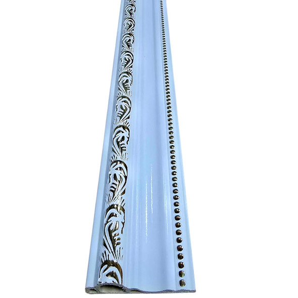 MOULDING CROWN PVC WHITE & GOLD D8-02WG 3" X 10FT MOULDING CROWN PVC WHITE & GOLD D8-02WG 3" X 10FT