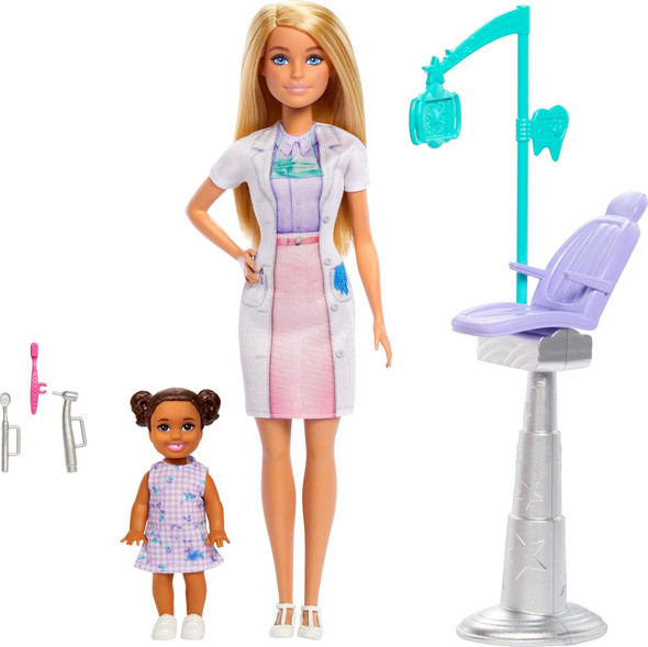 Toy Barbie Dentist with Blonde Fashion Doll