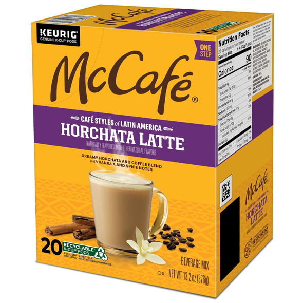 Coffee K_Cup Keurig Pods McCafe Cafe 20count  Styles of Latin America Horchata Latte