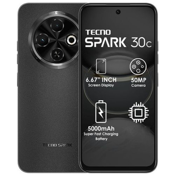 CELLPHONE TECNO SPARK 30C KL5 128GB + 4GB ORBIT BLACK