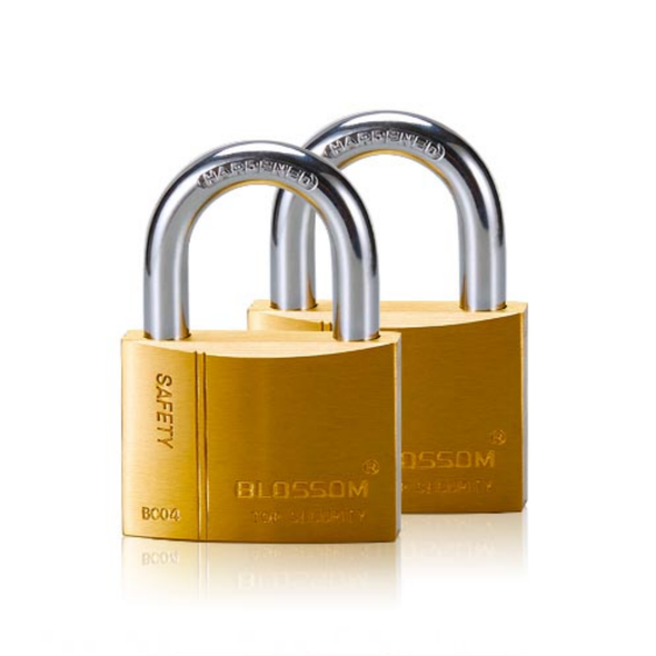 PADLOCK BLOSSOM 40MM BRASS HEAVY 2PCS KEY ALIKE GWP-BC-0440x2