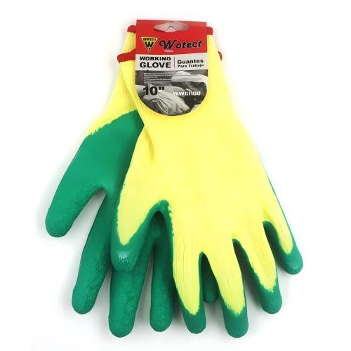 GLOVES LATEX/COTTON WOTECT GREEN & YELLOW GSH-WWG1100