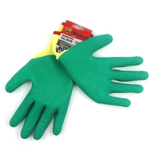 GLOVES LATEX/COTTON WOTECT GREEN & YELLOW GSH-WWG1100