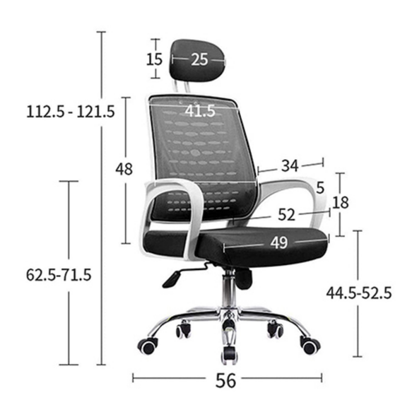 CHAIR OFFICE MESH BACK BLACK ERGONOMIC HONDUR GQF-OC9007