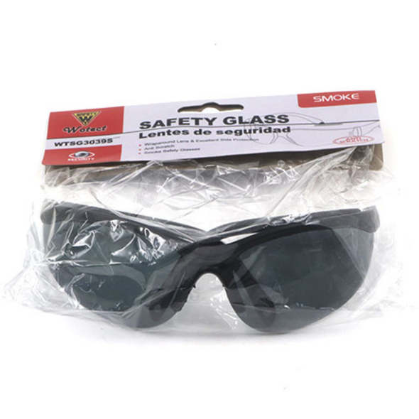 SAFETY GLASS WOTECT SMOKE LENS BLACK ADJUSTABLE FRAME GSD-WTSG3039S