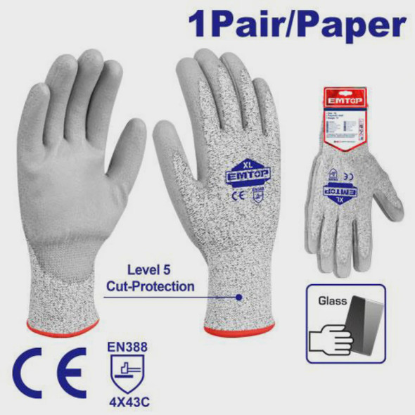 GLOVES EMTOP EPGV0301 XL CUT RESISTANT