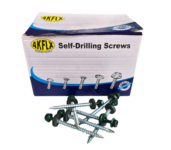 SCREW IND. 2 1/2" 10G GREEN METAL-WOOD AKFLX 950G/130PCS BOX