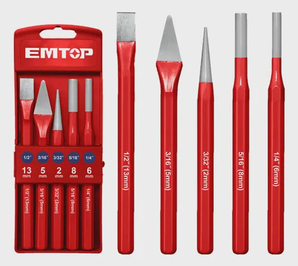COLD CHISEL AND PUNCH SET 5PCS EMTOP EMCC8395