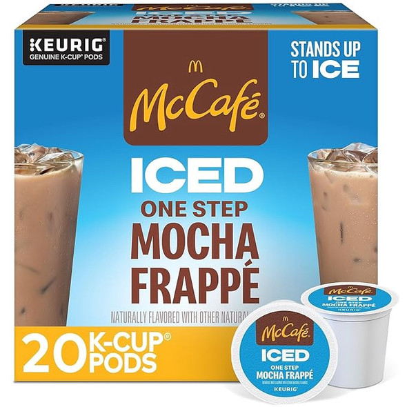 Coffee k-cup Pods Keurig McCafe IcedOne Step Mocha Frappe 20count