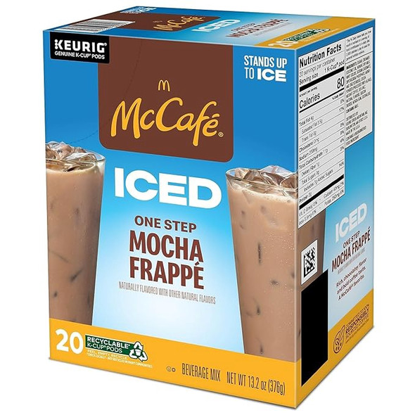 Coffee k-cup Pods Keurig McCafe IcedOne Step Mocha Frappe 20count