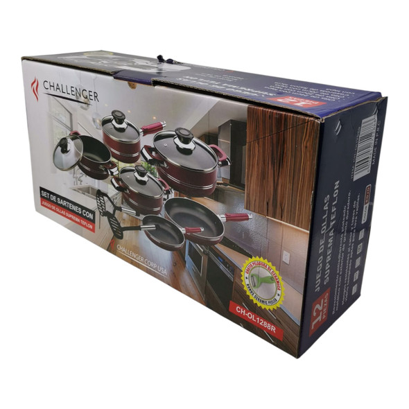 POT SET 12PCS CHALLENGER CH-OL1288B BLUE AZUL / CH-OL1288R RED ROJO COOKWARE SET POT SET 12PCS CHALLENGER CH-OL1288B BLUE AZUL / CH-OL1288R RED ROJO COOKWARE SET
