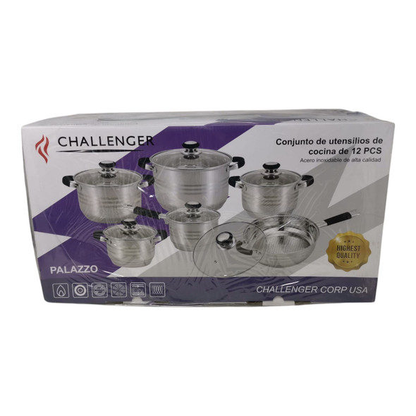 POT SET 12PCS CHALLENGER PALAZZO COOKWARE SET BLACK / RED / BLUE POT SET 12PCS CHALLENGER PALAZZO COOKWARE SET BLACK / RED / BLUE