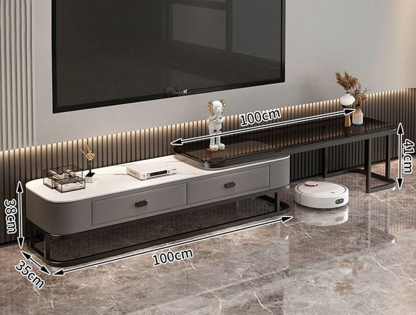 TV STAND DSJG-6789-Y54 BLACK AND GREY 2PCS SET TV CABINET 100X38CM TV STAND DSJG-6789-Y54 BLACK AND GREY 2PCS SET TV CABINET 100X38CM