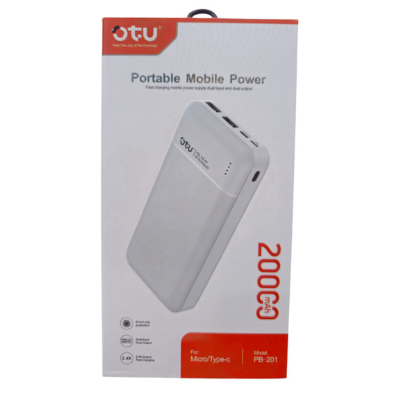 POWER BANK OTU PB-201 20,000MAH PORTABLE MOBILE POWER SUPPLY POWER BANK OTU PB-201 20,000MAH PORTABLE MOBILE POWER SUPPLY