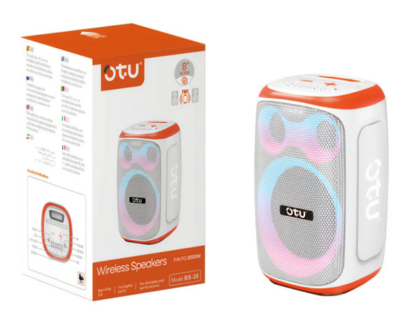 MUSIC BOX BLUETOOTH OTU BS-30 8" WIRELESS SPEAKER PORTABLE MUSIC BOX BLUETOOTH OTU BS-30 8" WIRELESS SPEAKER PORTABLE
