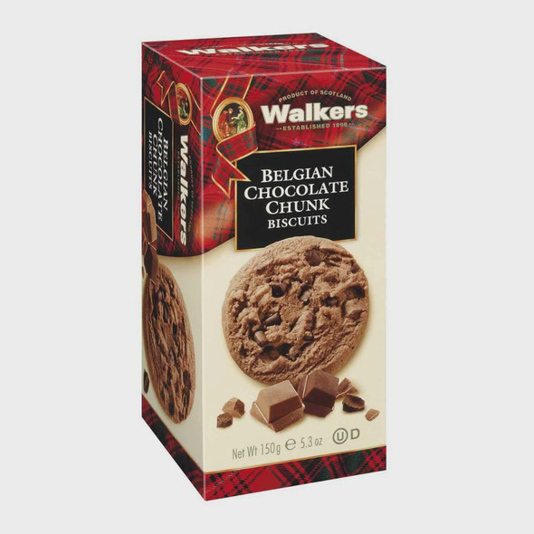 WALKERS BELGIAN CHOCOLATE CHUNK BISCUITS 150G