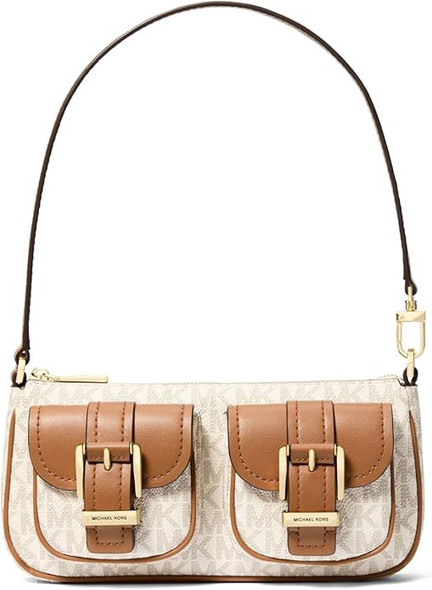 Bag Michael Kors Zoe Convertible Pouchette Luggage / Vanilla