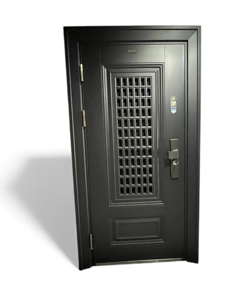 DOOR METAL SINGLE HEAVY BLACK WITH OUTER GRILL DOOR 2050X960