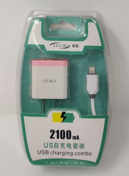 USB ADAPTOR WITH CABLE LIGHTING 2100MA LEIZHI COMBO