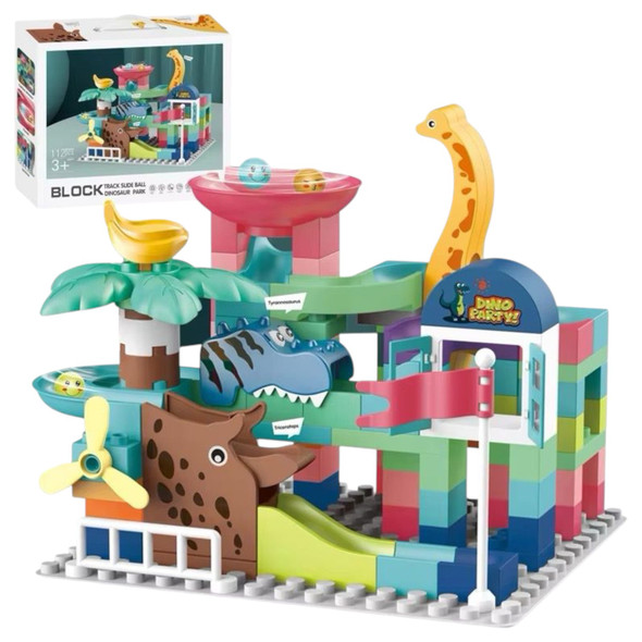 TOY BLOCK 8003 TRACK SLIDE BALL DINOSAUR PARK 112PCS