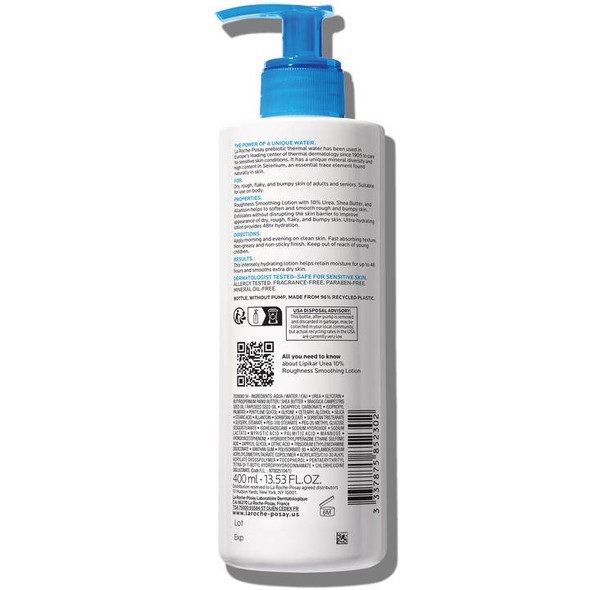 LA ROCHE-POSAY LIPIKAR UREA 10% ROUGHNESS SMOOTHING LOTION 400ML 13.52 OZ