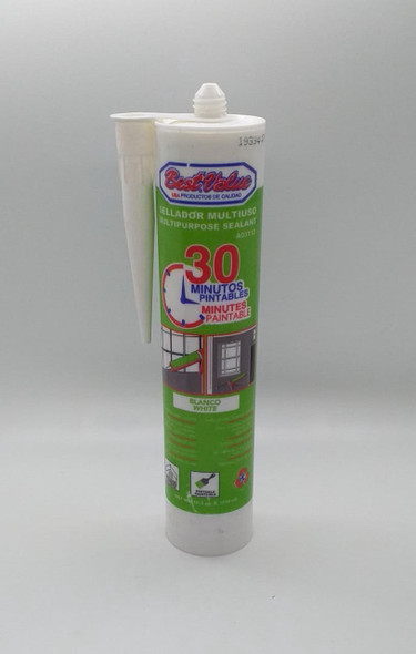 SILICONE SEALANT 10.1 OZ WHITE 30MINS BEST VALUE A03112