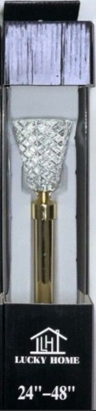 CURTAIN ROD LUCKY HOME 3/4" 24"-48" BRASS CLG-6626-Y54