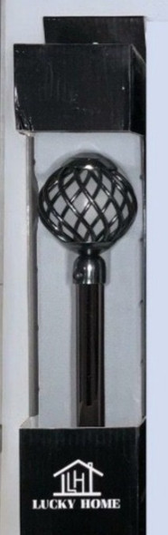 CURTAIN ROD LUCKY HOME 3/4" 48"-84" BLACK CLG-6627-Y54