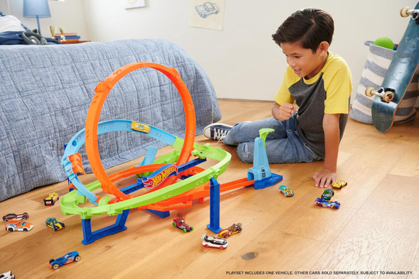 Toy Hot Wheels Car Track Set Action Loop Cyclone Challenge