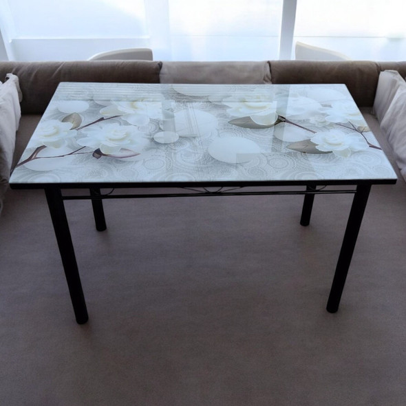 GLASS DINING TABLE F47 WITH 4 CHAIR SET