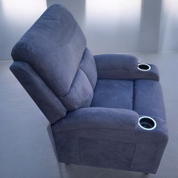CHAIR RECLINER SOFA HS408-16 GREY CHALLENGER WITH CUP HOLDER