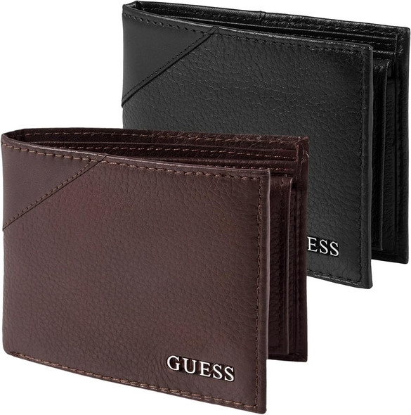 Wallet Men Guess Bifold Black Leather