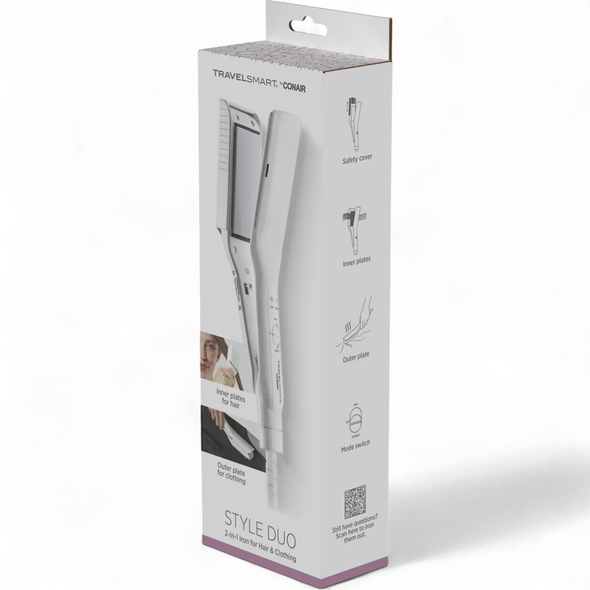 HAIR STRAIGHTEN IRON CONAIR TS185 TRAVEL SMART STYLE DUO 2IN1