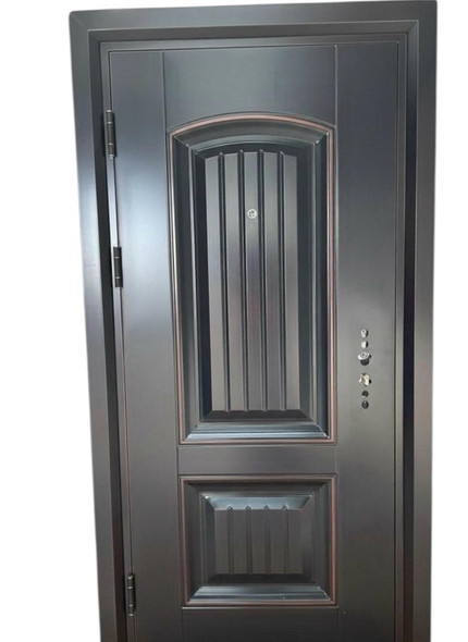 DOOR METAL SINGLE DESIGN BROWN FDM-5824-Y52 205X96X7CM