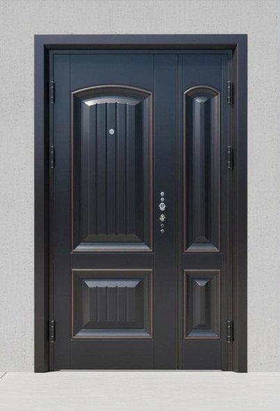 DOOR METAL WITH SIDE PANEL DESIGN BROWN FDM-5825-Y52 205X118X9CM